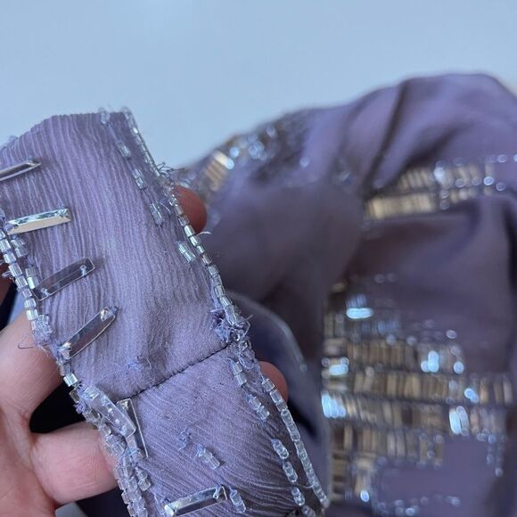 Carolina Herrera Silk Sequins Purple Dress - Picture 11 of 16